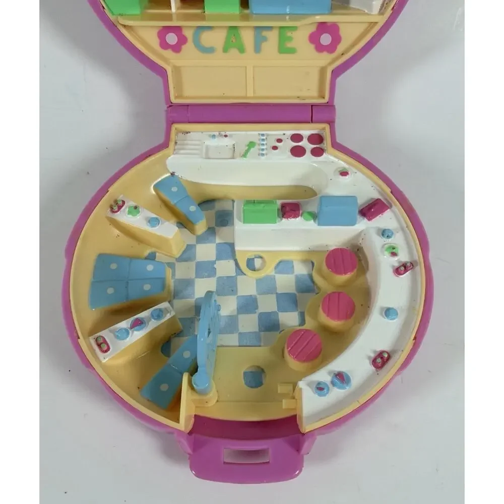 2 Vtg 1989 Polly Pocket Polly’s Cafe Bluebird + Figures - Issues Incomplete Read